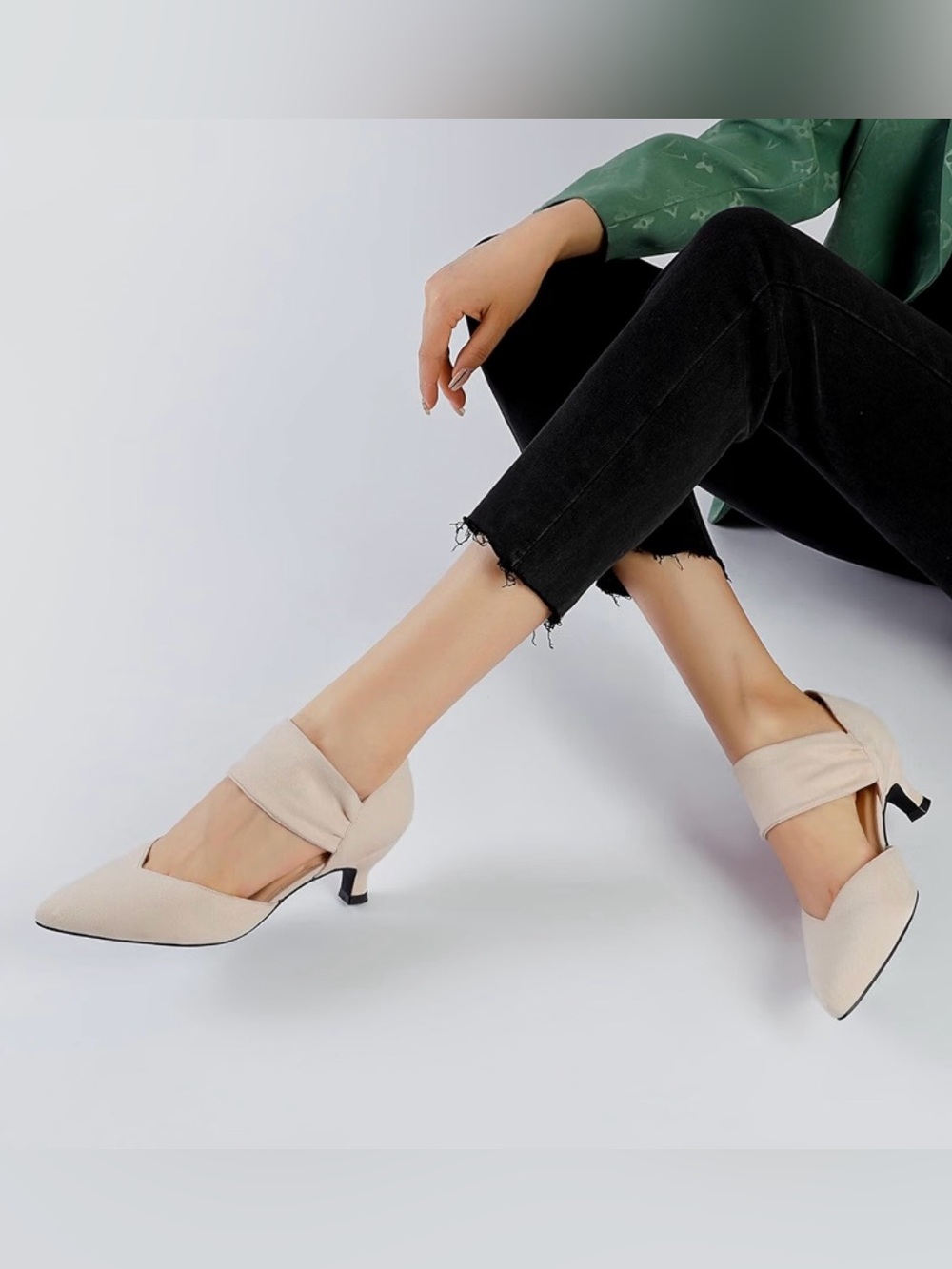 Pointed-Toe 2.4 Inch Suede Pumps - Picture 3 of 11